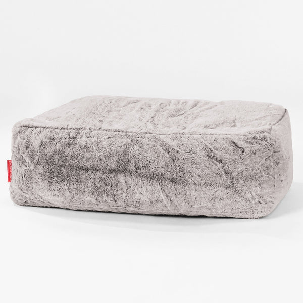 Velká podnožka - Umělá králičí kožešina Světle šedá 01