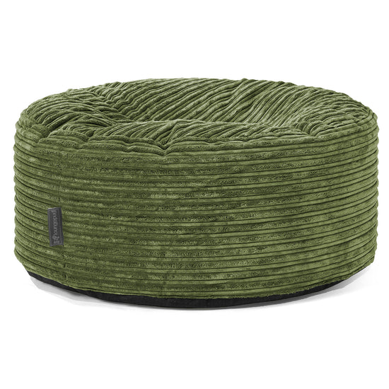 Velký kulatý puf - Manšestr Lesní zelená 01