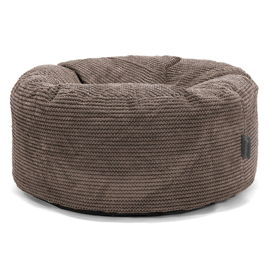 Velký kulatý puf - Pom pom Čokoládová 01