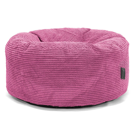 Velký kulatý puf - Pom pom Růžová 01