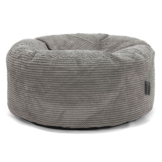 Velký kulatý puf - Pom pom Tmavě šedá 01