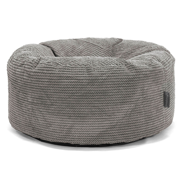 Velký kulatý puf - Pom pom Tmavě šedá 01