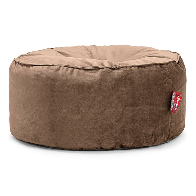 Velký kulatý puf - Samet Espresso 01