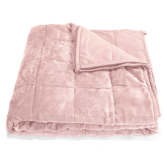 Těžká Přikrývka pro Dospělé - Flanelový Fleece Bledě Růžová 01