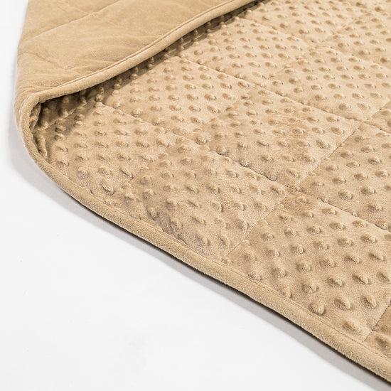 Těžká Přikrývka pro Dospělé - Puntíky Minky Dot Krémová / Norek 02