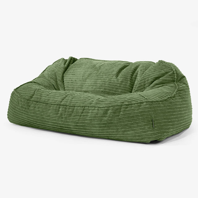 Velká sedací vak Sloucher, pohovka - Manšestr Lesní zelená 01