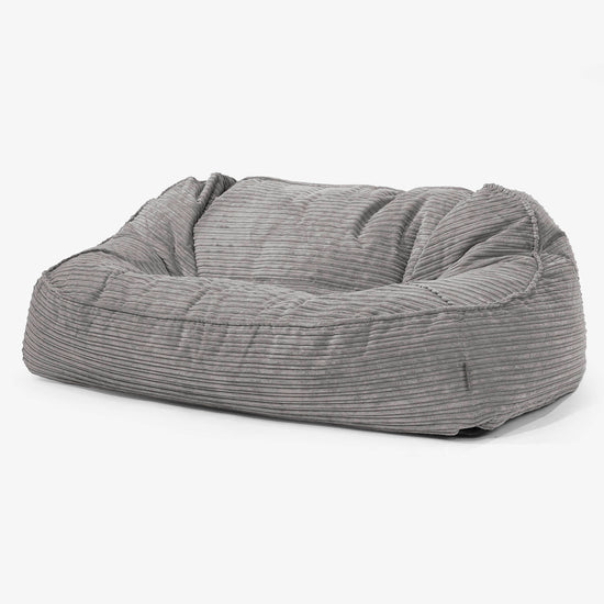 Velká sedací vak Sloucher, pohovka - Manšestr Tmavomodrá šeď 01