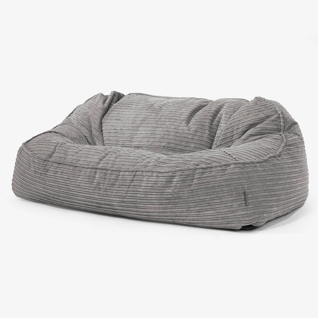 Velká sedací vak Sloucher, pohovka - Manšestr Tmavomodrá šeď 01