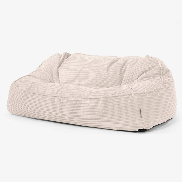 Velká sedací vak Sloucher, pohovka - Manšestr Slonovinová 01