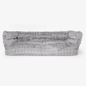 Albert 3 Místná sedací vak pohovka 2.0 - Umělá kožešina Bublina Šedá