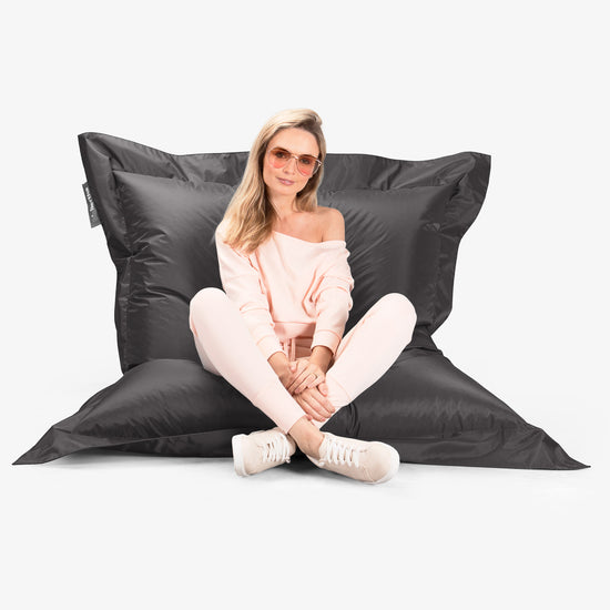 Sedací vak XXL venkovní - SmartCanvas™ Tmavomodrá šeď 05