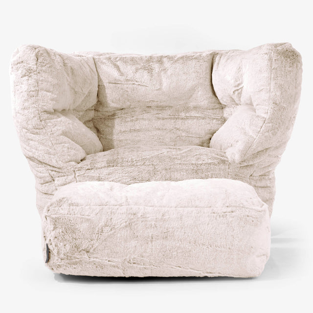 Albert Sedací vak křeslo 2.0 - Umělá králičí kožešina Zlato-hnědá 02