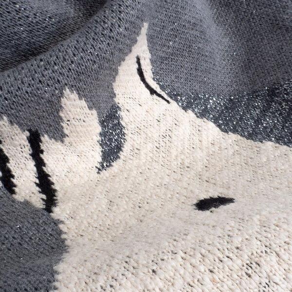 Dětský Přehoz na pohovku / deka - Pletený Solo Jednorožec Fabric Close-up Image