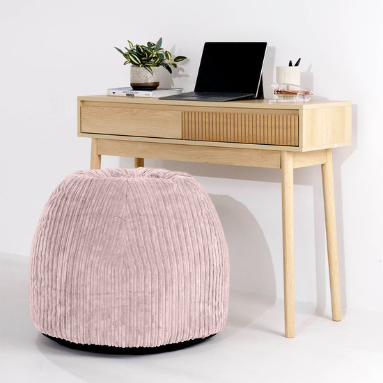 Ergonomická kancelářská pouf-židle - Manšestr Jemně Růžová - 02