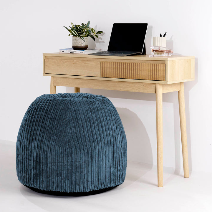 Ergonomická kancelářská pouf-židle - Manšestr Námořnická modř - 02