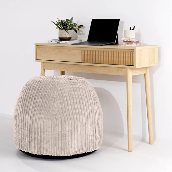 Ergonomická kancelářská pouf-židle - Manšestr Slonovinová - 02