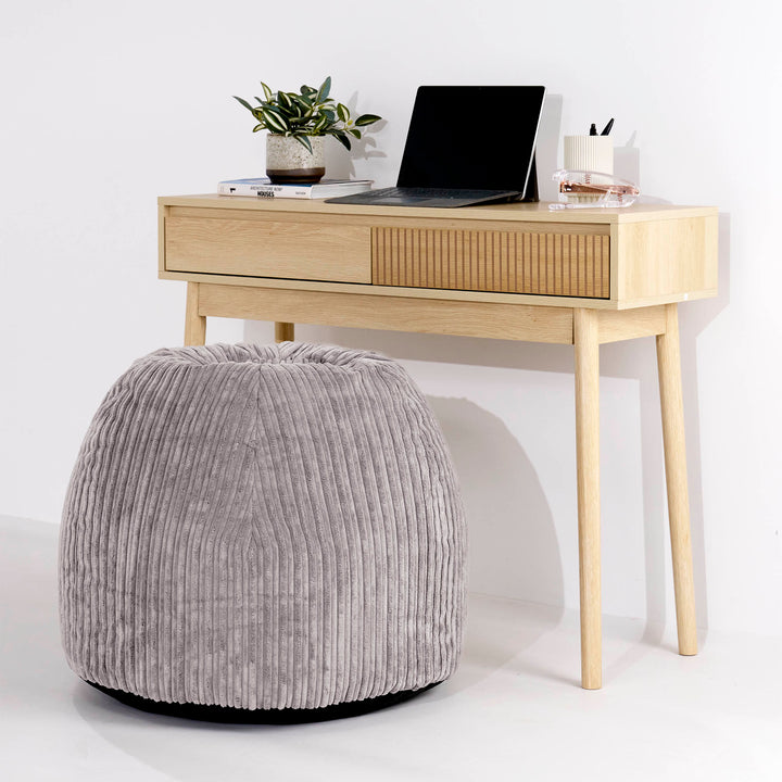 Ergonomická kancelářská pouf-židle - Manšestr Stříbrná šedá - 02