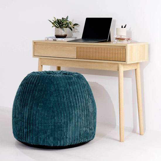 Ergonomická kancelářská pouf-židle - Manšestr Tyrkysová - 02