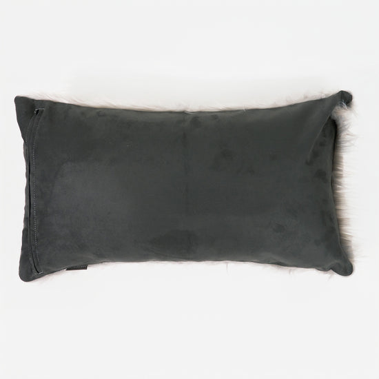 Obří Povlak na Polštář 40 x 70 cm - Mongolská Umělá Kožešina Šedá 02