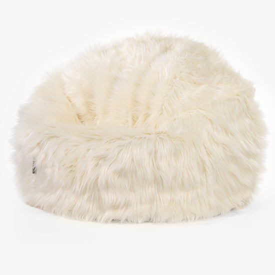 Klasický sedací pytel - Mongolská Umělá Kožešina Krémová 01