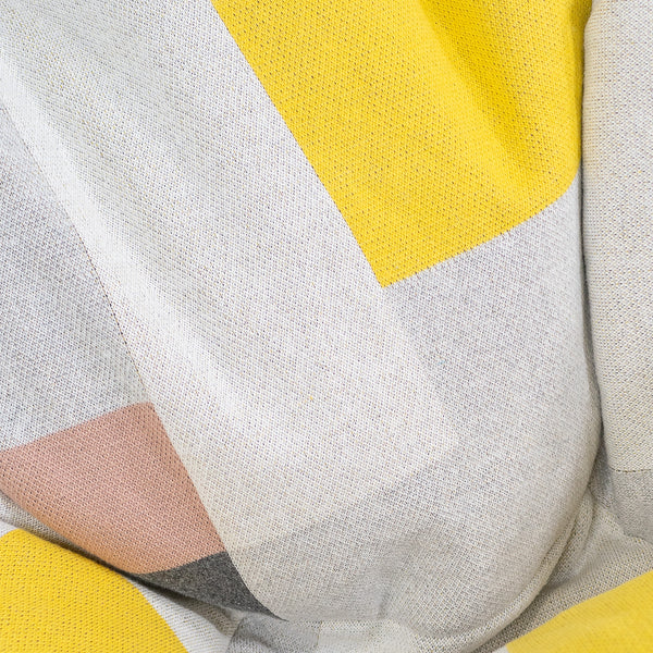Klasický sedací pytel - Pletený Barevný Blok Šedá Fabric Close-up Image