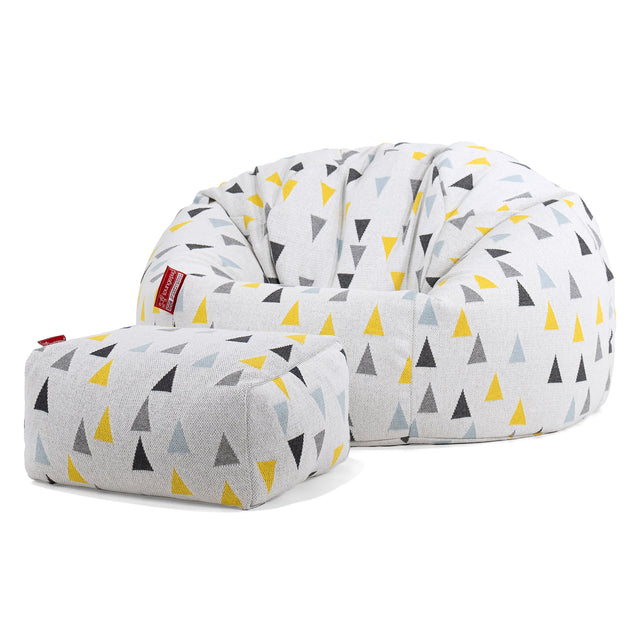 Klasický sedací pytel - Pletený Geometrický Trojúhelník 02