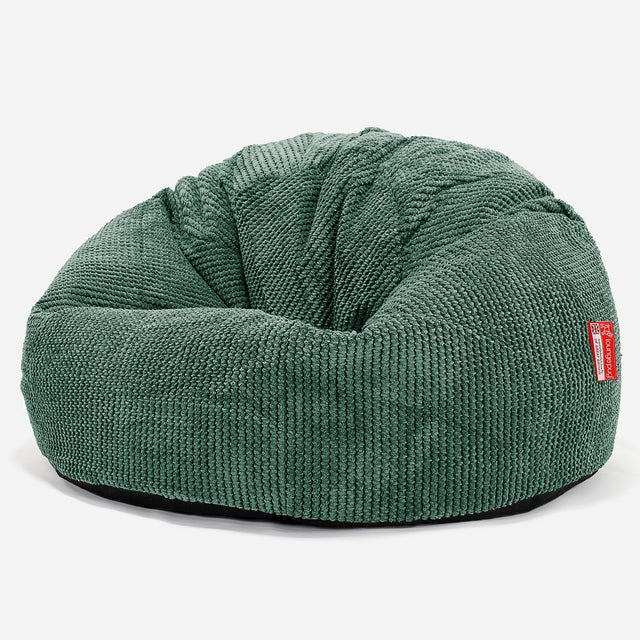 Klasický sedací pytel - Pom pom Mechová Zelená 01