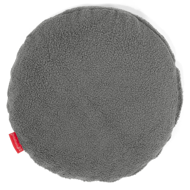 Kulatý Povlak na Polštář 50cm - Buklé Šedá 01