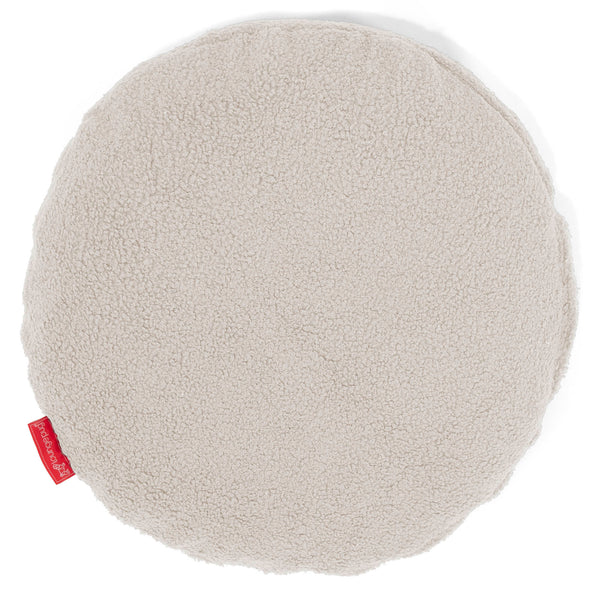 Kulatý Povlak na Polštář 50cm - Buklé Slonovinová 01