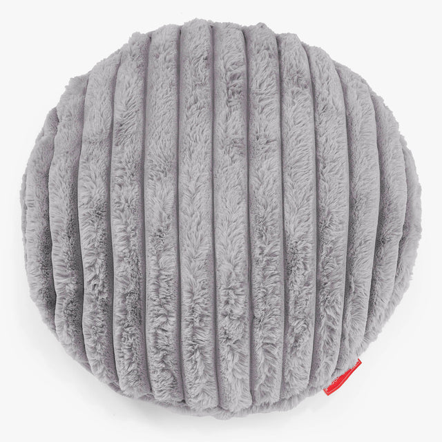 Kulatý Povlak na Polštář 50cm - Ultra plyšový kord Šedá 01