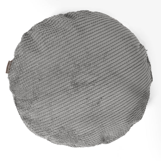 Kulatý Povlak na Polštář 50cm - Pom pom Tmavě šedá 01