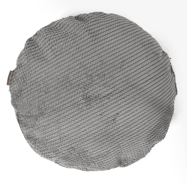Kulatý Povlak na Polštář 50cm - Pom pom Tmavě šedá 01