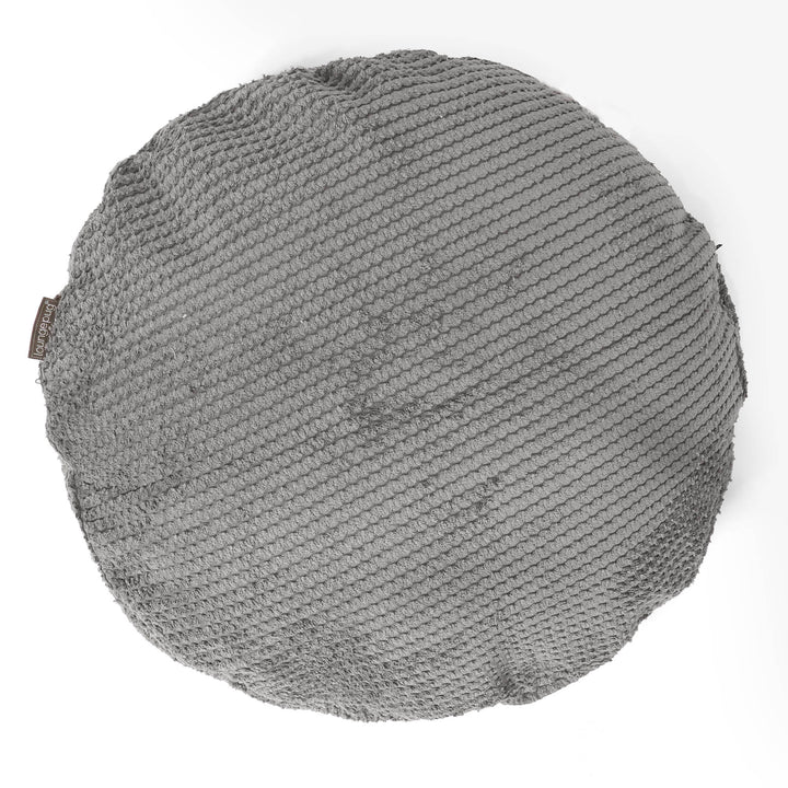 Kulatý Povlak na Polštář 50cm - Pom pom Tmavě šedá 01
