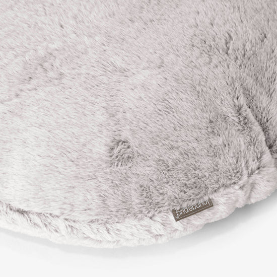 Kulatý Povlak na Polštář 50cm - Umělá králičí kožešina Světle šedá 02