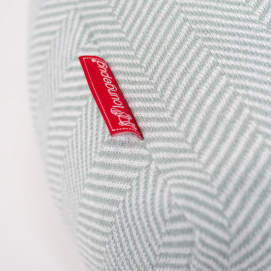 Malá podnožka - Pletený Rybí Kost Modrá Kačenková 02