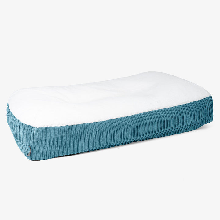 Pelíšek pro psy Sloucher XL - Sherpa & Manšestr Modrozelená 01
