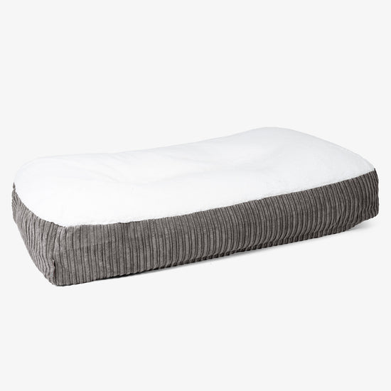Pelíšek pro psy Sloucher XL - Sherpa & Manšestr Tmavomodrá šeď 01