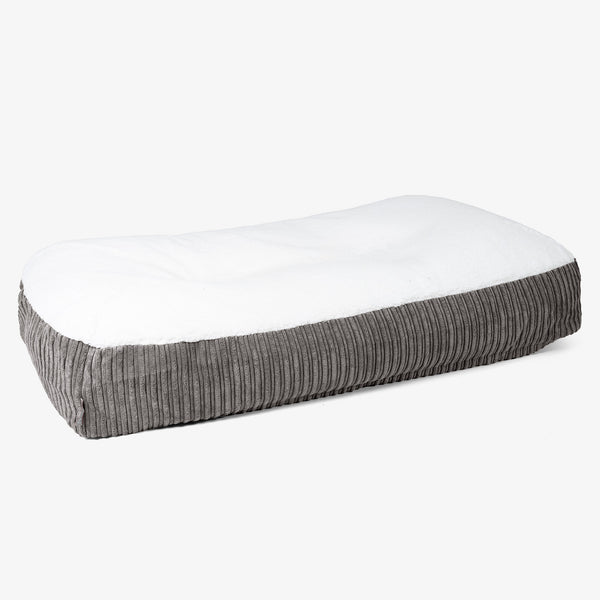 Pelíšek pro psy Sloucher XL - Sherpa & Manšestr Tmavomodrá šeď 01