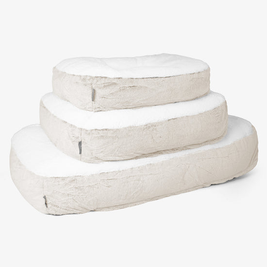 Pelíšek pro psy Sloucher XL - Umělá králičí kožešina Bílá 02