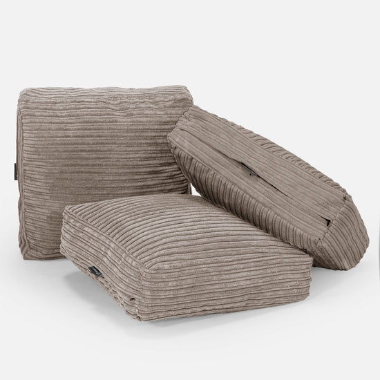 Podlahový Polštář - Manšestr Holubí šeď 04