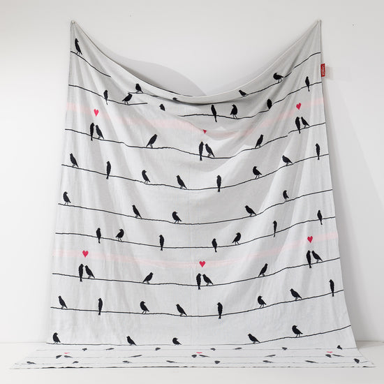 Přehoz na pohovku / deka - Pletený Bird 02