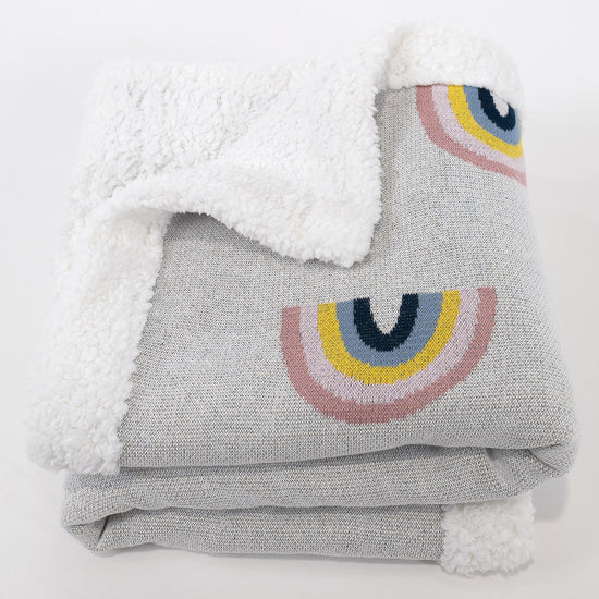 Přehoz na pohovku / deka - Pletený Duha 03