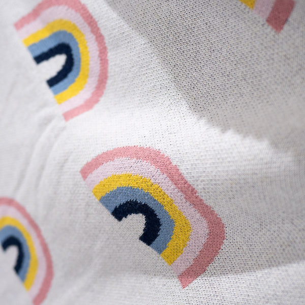 Přehoz na pohovku / deka - Pletený Duha Fabric Close-up Image