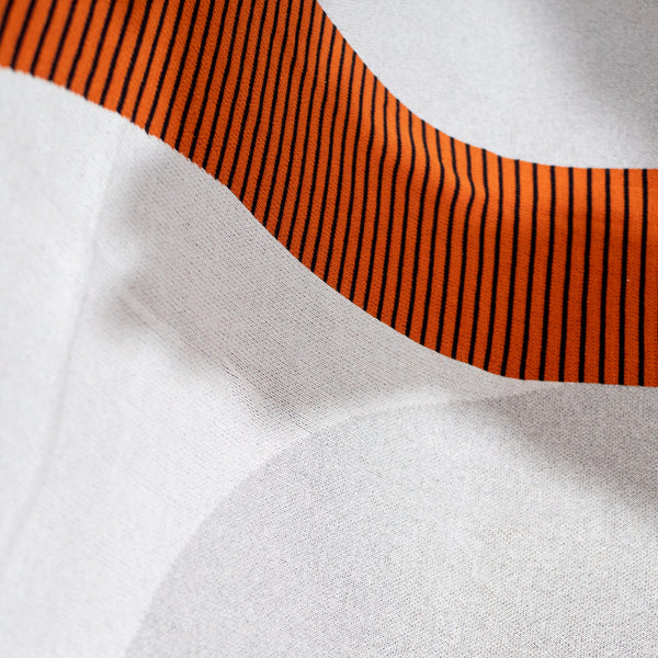 Přehoz na pohovku / deka - Pletený Abstraktní Barevný Blok Oranžová Fabric Close-up Image