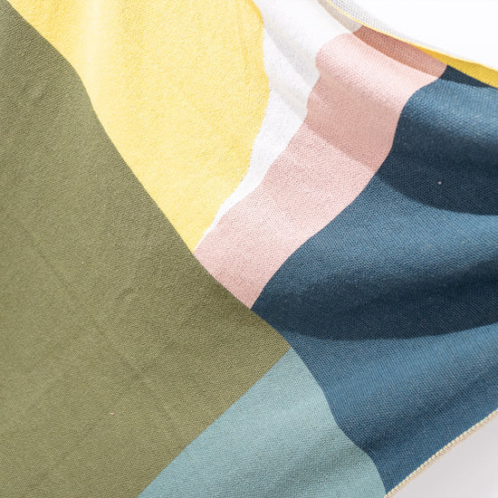 Přehoz na pohovku / deka - Pletený Geometrický Barevný Blok Zelená 02