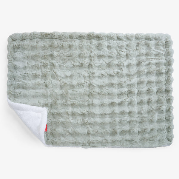 Přehoz / Přikrývka Sherpa - Umělá kožešina Bublina Šalvějová zelená