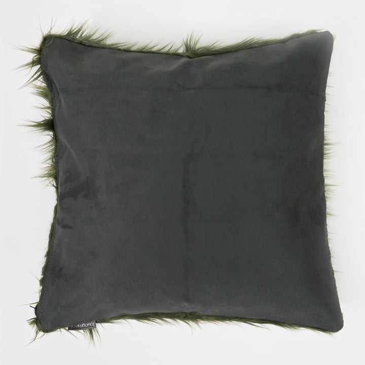 Povlak na Polštář 47 x 47cm -Mongolská Umělá Kožešina Šalvějová zelená 02