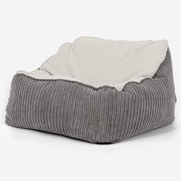 Sedací pytel Sloucher, křeslo - Buklé & Manšestr Tmavomodrá šeď 01