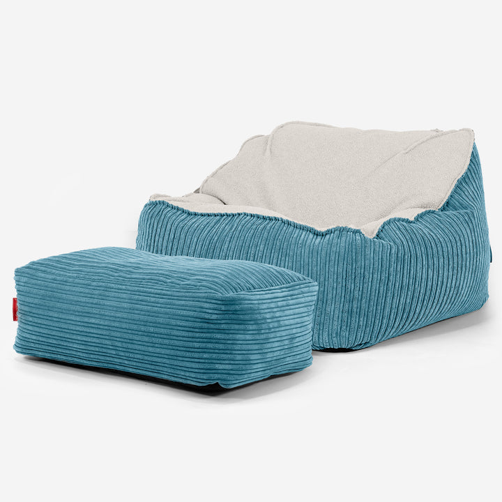 Sedací pytel Sloucher, křeslo - Buklé & Manšestr Modrozelená 03