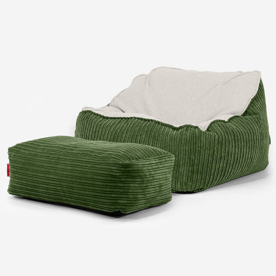 Sedací pytel Sloucher, křeslo - Buklé & Manšestr Lesní zelená 03